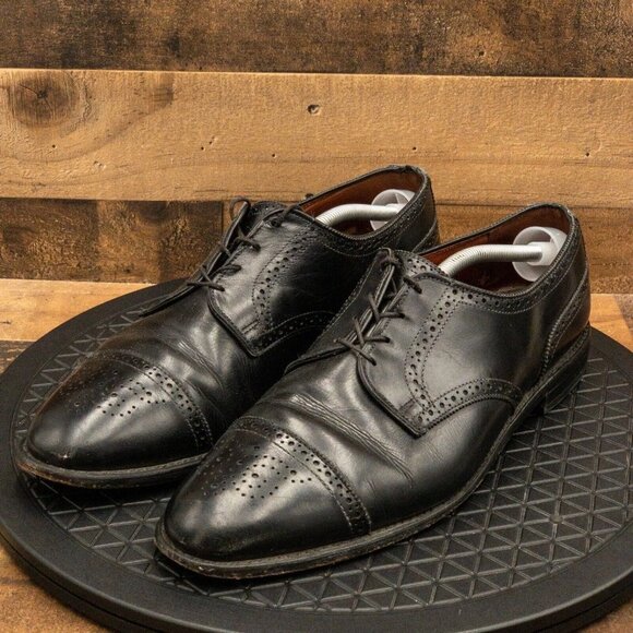 ALDEN NEW ENGAND MENS DRESS SHOES CAP TOE BLACK LEATHER OXFORDS SIZE 12 AAA/A - Picture 1 of 9